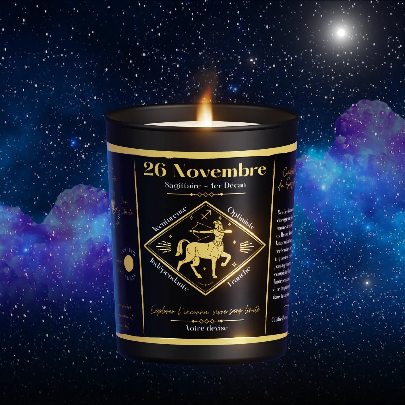 lesmerveilleuses - bougie anniversaire astrale zodiac sagittaire