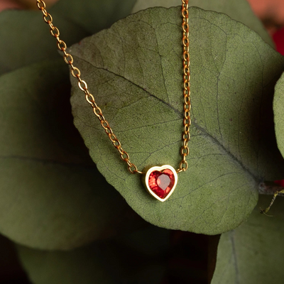 Collier coeur rouge Swarovski